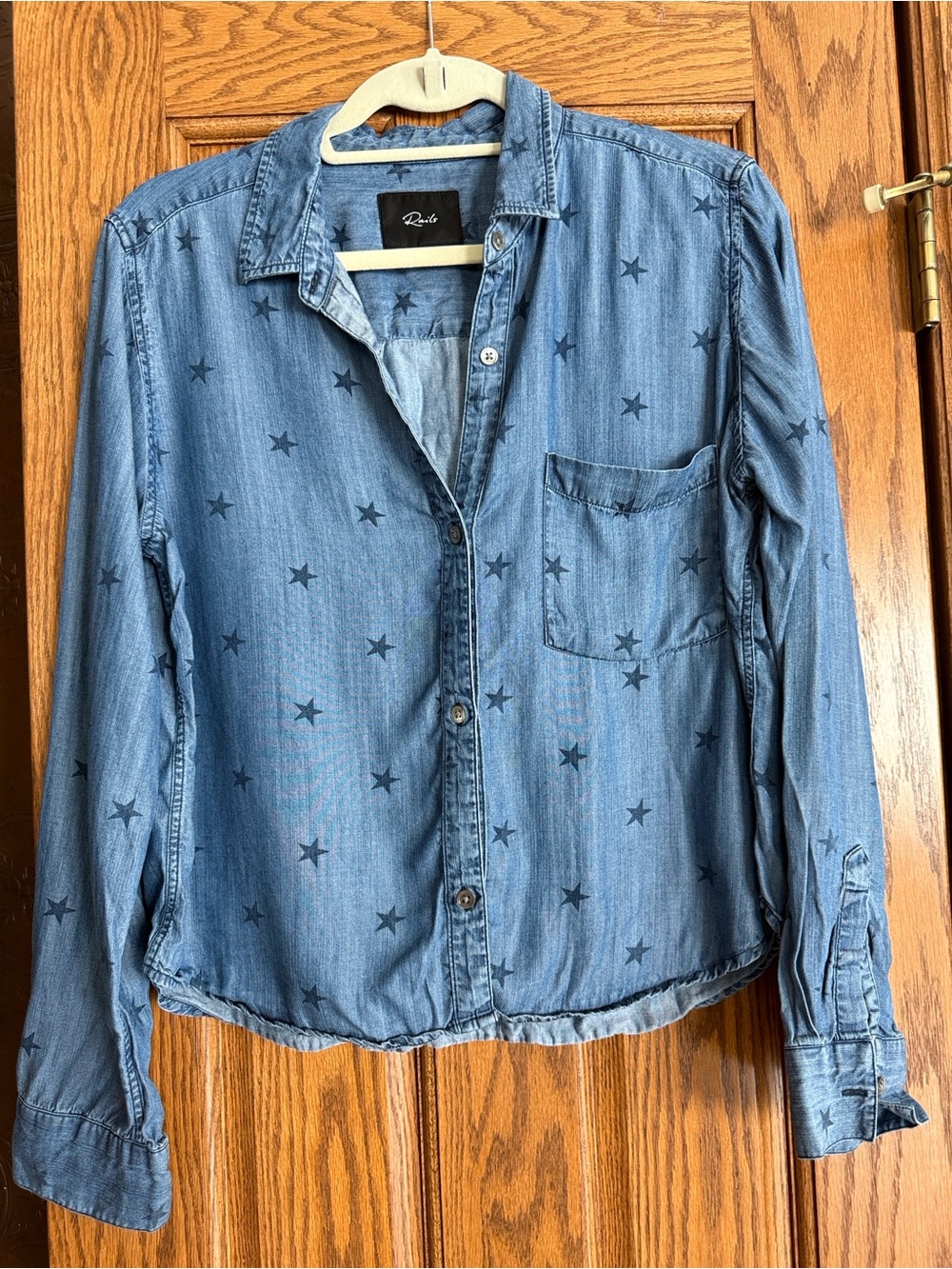 Rails Blue Star-Print Button-Down Shirt